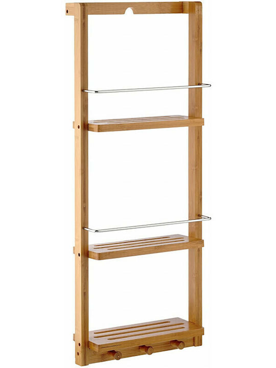 Relaxdays Επιτοίχια Ραφιέρα Μπάνιου Bamboo με 3 Ράφια 28.5x10x70cm