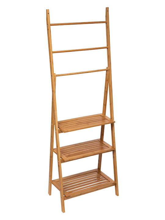 5Five 161049 Επιδαπέδια Ραφιέρα Μπάνιου Bamboo με 3 Ράφια 53.2x32.4x152cm
