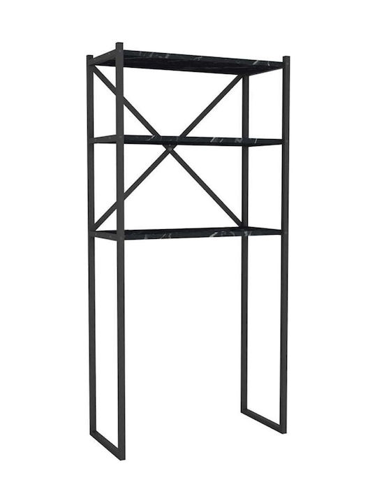 Megapap Mindy Boden Badezimmerregal Metallisch 66x34x160cm Schwarz