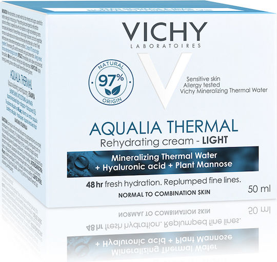Vichy Aqualia Thermal Light Cremă Hidratantă de Față 24h cu Acid Hialuronic 50ml