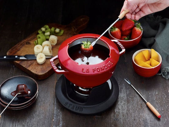 Staub Fondue-Topf mit Teelicht Rotes 11.6x20.7x26.7cm