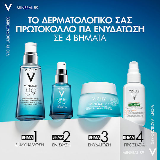 Vichy Minéral 89 Matte Sorbet Light 48ωρο Gel Προσώπου για Ενυδάτωση & Ρύθμιση Λιπαρότητας με Υαλουρονικό Οξύ & Νιασιναμίδη 50ml
