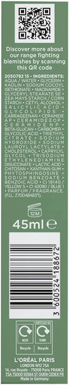 L'Oreal Paris Men Expert Derma Control S.O.S. Cremă de Față Bărbătească de Noapte Împotriva Acneei 45ml
