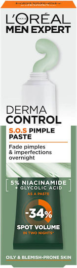 L'Oreal Paris Men Expert Derma Control S.O.S. Cremă de Față Bărbătească de Noapte Împotriva Acneei 45ml