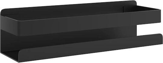 vidaXL Επιτοίχια Ραφιέρα Μπάνιου Πλαστική 23x6.5x6cm Μαύρη