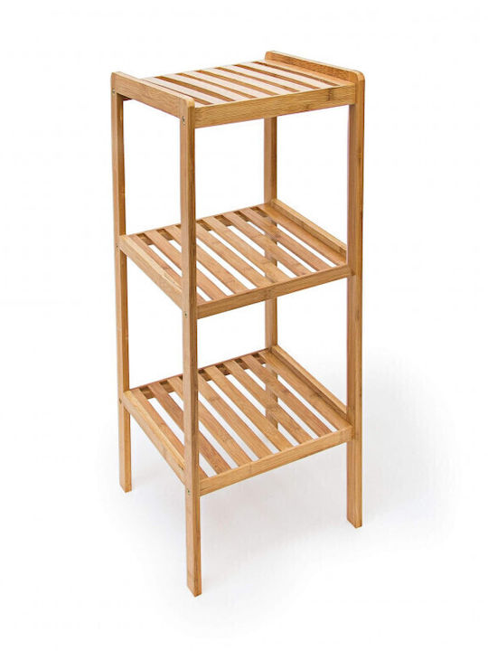 Relaxdays 10013496 Επιδαπέδια Ραφιέρα Μπάνιου Bamboo με 3 Ράφια 33x33x79cm Καφέ