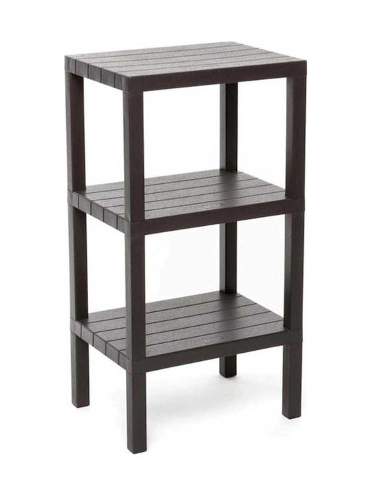 Viosarp Floor Bathroom Shelf Plastic with 3 Shelves 38x29x73.5cm Gray