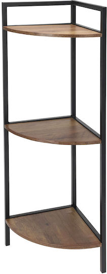 MRShome Raft Colțar de Baie de Podea din Lemn 23.5x23.5x76cm Maro