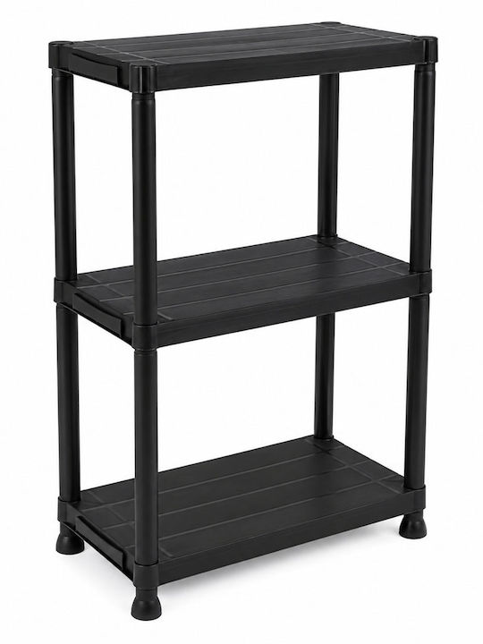 Ankor Επιδαπέδια Ραφιέρα Μπάνιου Πλαστική 60x30x91cm Μαύρη
