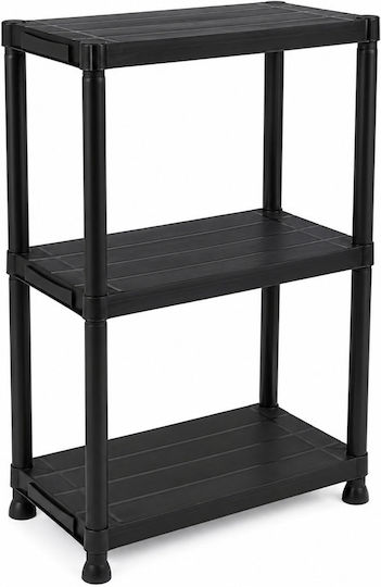 Ankor Επιδαπέδια Ραφιέρα Μπάνιου Πλαστική 60x30x91cm Μαύρη