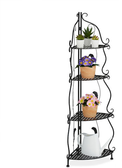 Relaxdays Ecke Boden Badezimmerregal Metallisch 30x30x113cm Schwarze