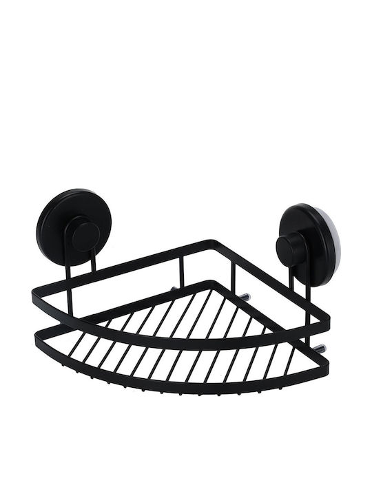 MRShome Corner Wall Mounted Bathroom Shelf Metallic 20x20x12.5cm Black