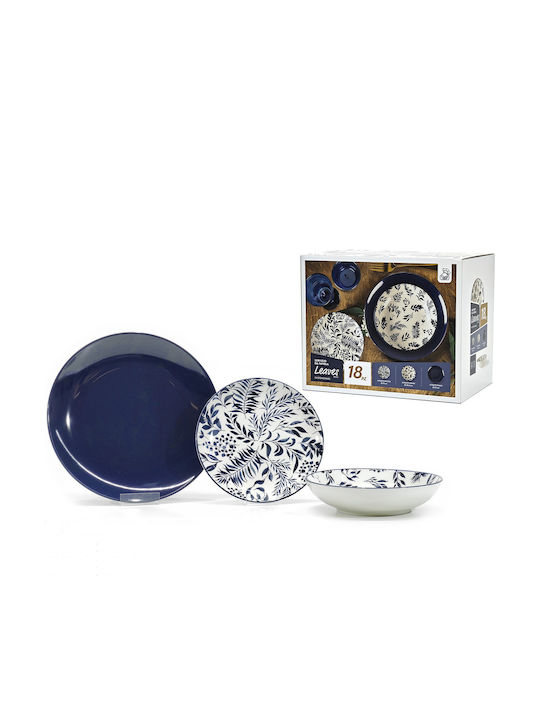 ArteLibre Blue Porcelain Dinnerware Set 18pcs