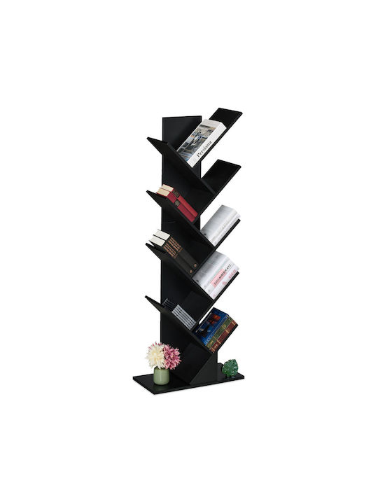 Bücherregal Schwarz 51x25x138cm