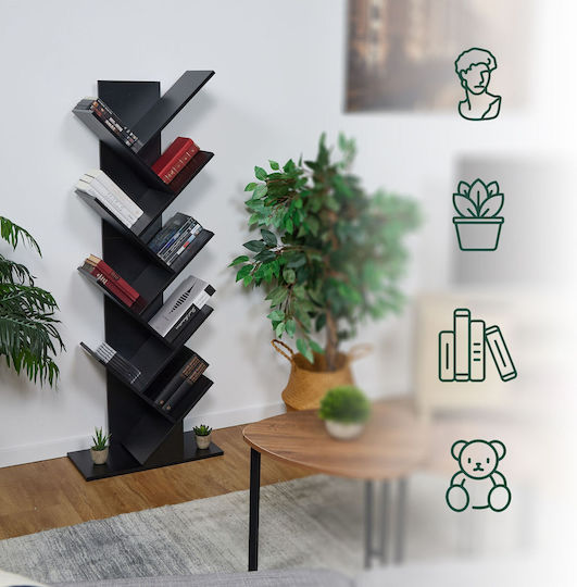 Bibliotecă Neagră 51x25x138 cm