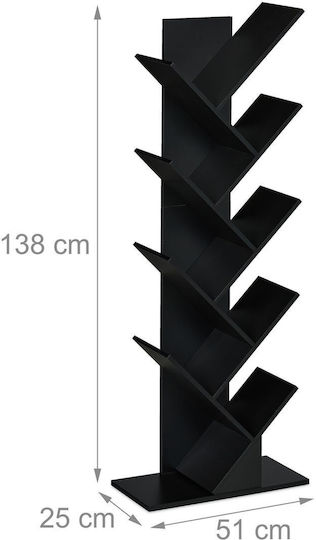 Bibliotecă Neagră 51x25x138 cm