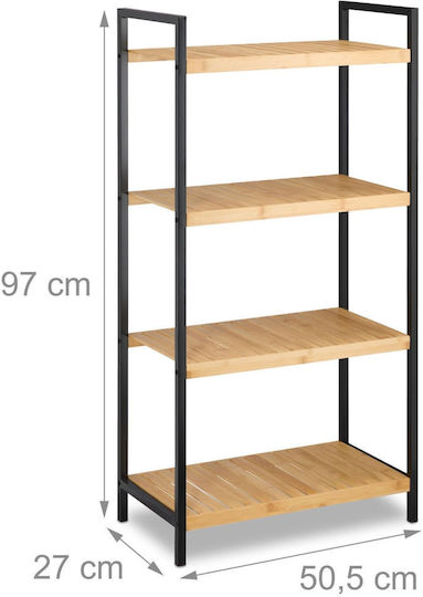 Bibliotecă Maro Deschis/Negru 50,5x27x97 cm