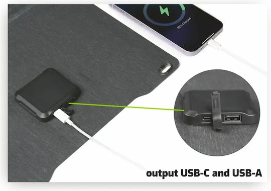 Swissten 22W Solarbatterieladegerät USB-C Ports IP67 Wasserdicht Klappbar Graue