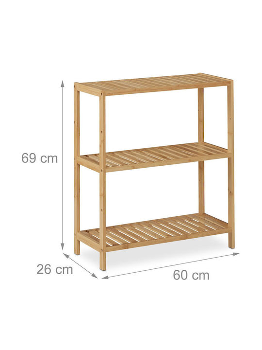 Relaxdays Raft de Baie de Podea Bamboo 69x26x60cm Maro