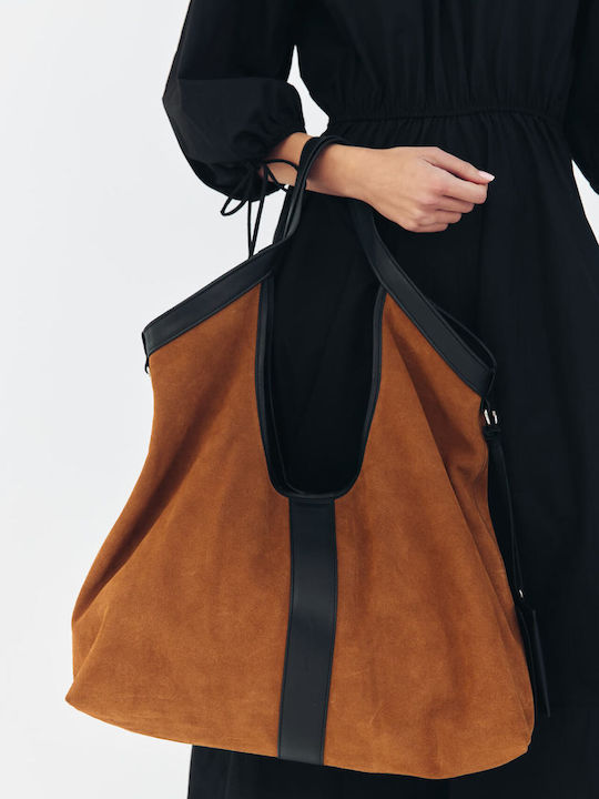 Geantă Dama Din Piele Tip Crossbody Tabac