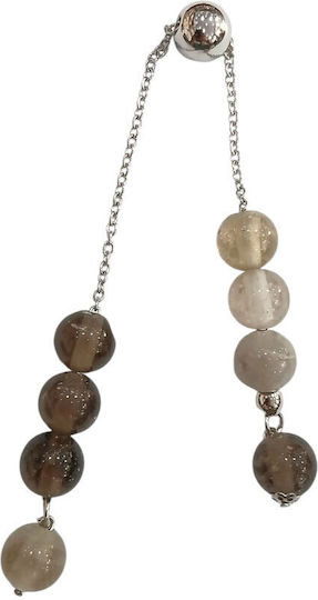 Kalliopi Silver Handmade Begleri Made of Stainless Steel with 12mm Rutilated Quartz Stone Length 25cm