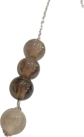 Kalliopi Silver Handmade Begleri Made of Stainless Steel with 12mm Rutilated Quartz Stone Length 25cm