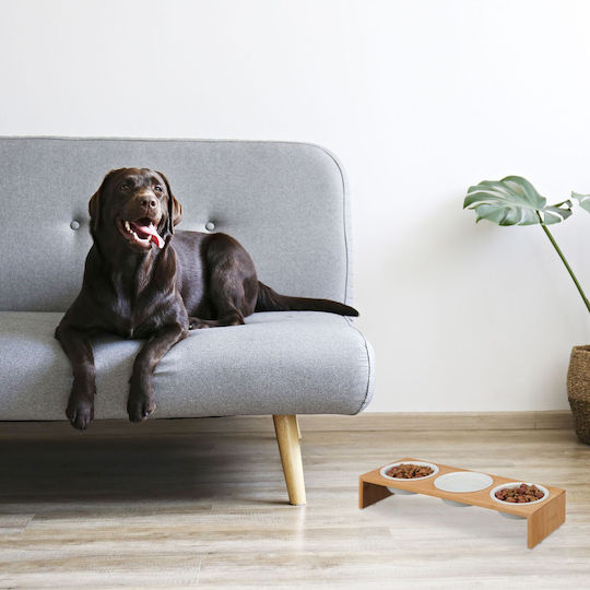 Relaxdays Adăpătoare / Hranitoare pentru Câine 46.5cm în Culoare Bej