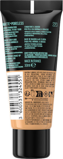 Maybelline Fit Me Matte + Poreless Liquid Foundation 220 Natural Beige 30ml