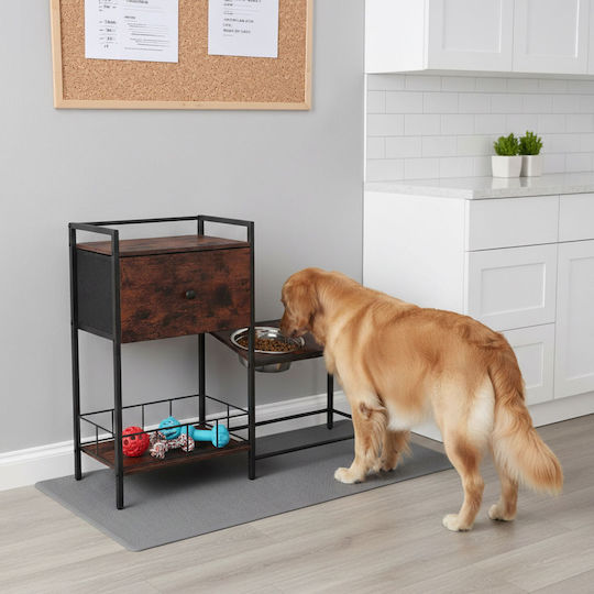 Relaxdays pentru Câine cu Suport 90cm în Culoare Neagră