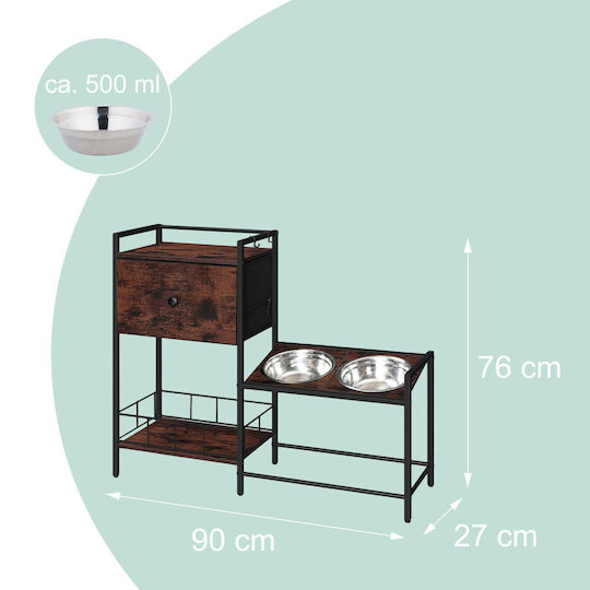 Relaxdays pentru Câine cu Suport 90cm în Culoare Neagră