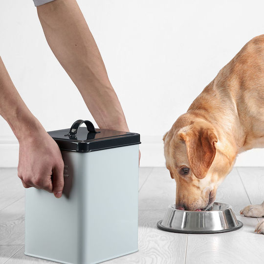 Relaxdays Recipient de Stocare a Alimentelor pentru Câine și Pisică 26.5cm în Culoare Albă 2 Bucăți