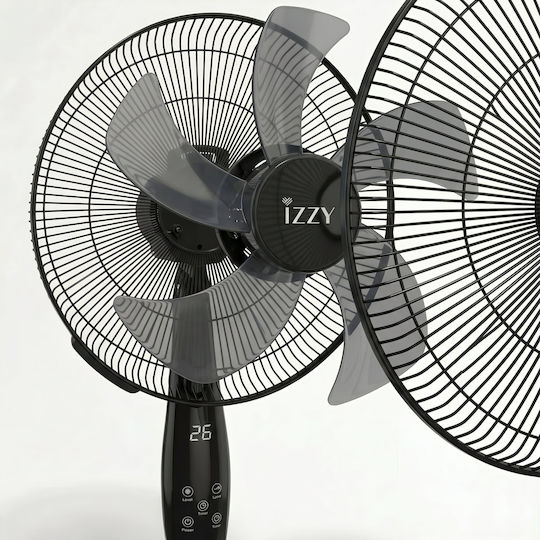 Izzy IZ-9048 Pedestal Fan 70W Diameter 45.72cm with Remote Control Black