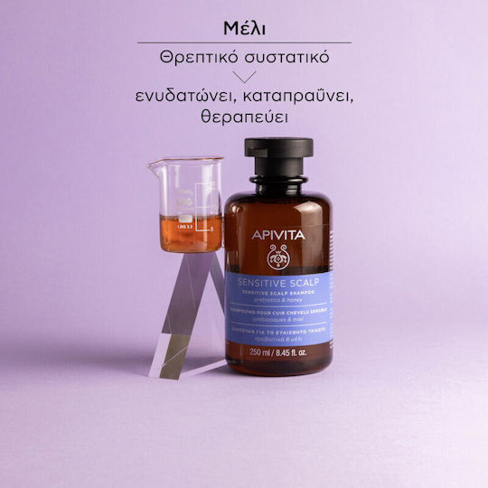Apivita Sensitive Scalp Prebiotics & Honey Sampon pentru Scalp Sensibil pentru Păr Fragil 250ml