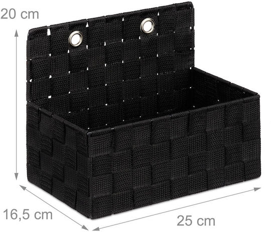 Relaxdays Coș De Depozitare Negru 20x16.5x25cm 2 Bucăți