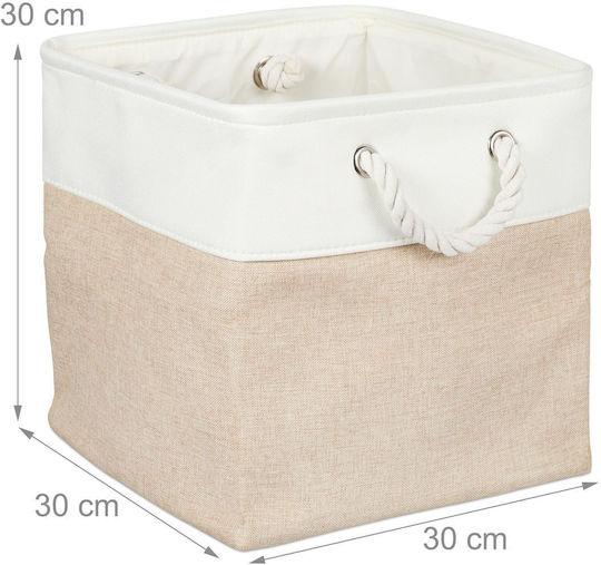 Relaxdays Coș De Depozitare Bej 30x30x30cm 3 Bucăți