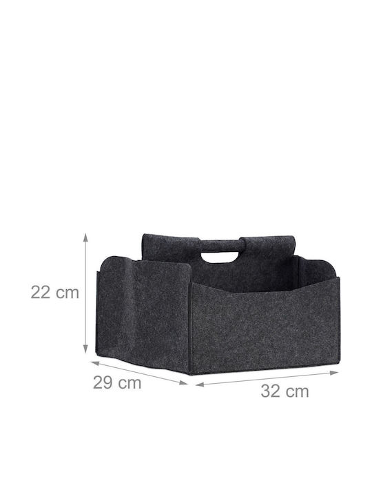 Relaxdays Gray Storage Basket 22x29x32cm