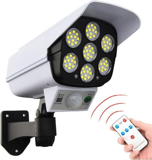 Solar Dummy Surveillance Bullet Camera with LED Lighting White