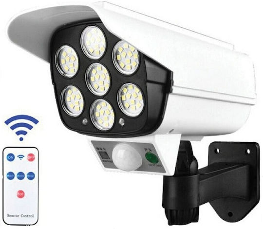 Solar Dummy Surveillance Bullet Camera with LED Lighting White