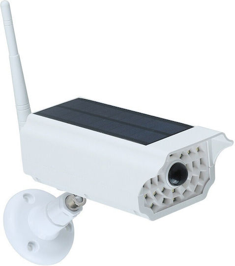 Solar Dummy Surveillance Bullet Camera with LED Lighting White