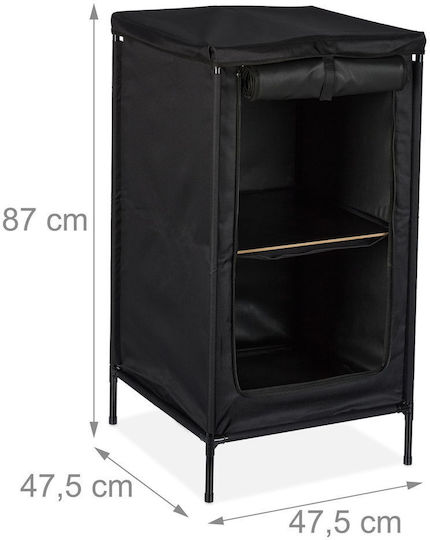 Relaxdays Wardrobe for Camping Folding 87x47.5x47.5cm Gray