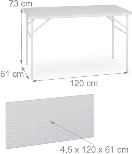 Relaxdays Picknick-Tisch Bank Klappbar 73x61x120cm Schwarz