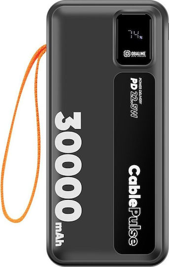 Obal:Me CablePulse Power Bank 30000mAh 22.5W with 4 USB-A Ports and USB-C Power Delivery Port Black