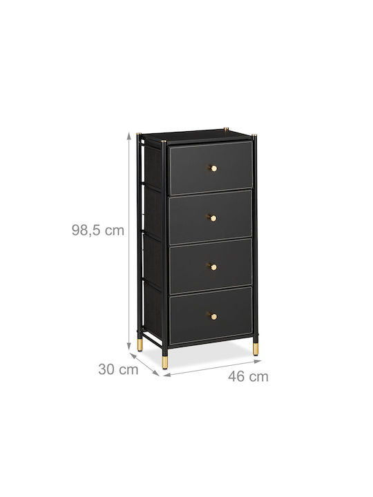 Sertar De Depozitare Din Metal și Țesătură L46xL30xÎ98.5cm