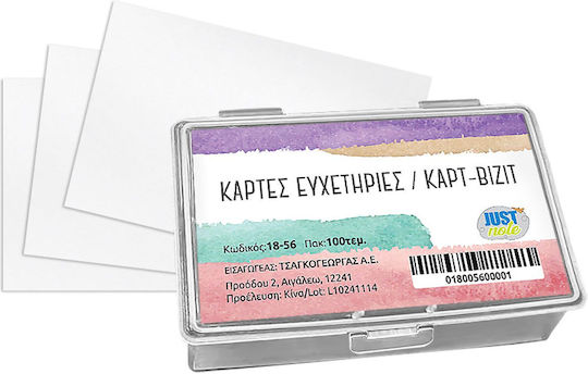Картвизит Пакет 100 Броя Justnote 3876 1 Брой
