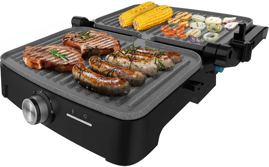 Cecotec Rock'nGrill 1500 Tabletop Electric Grill Grooved Plate 1500W Lid and Adjustable Thermostat 28.7x17cm