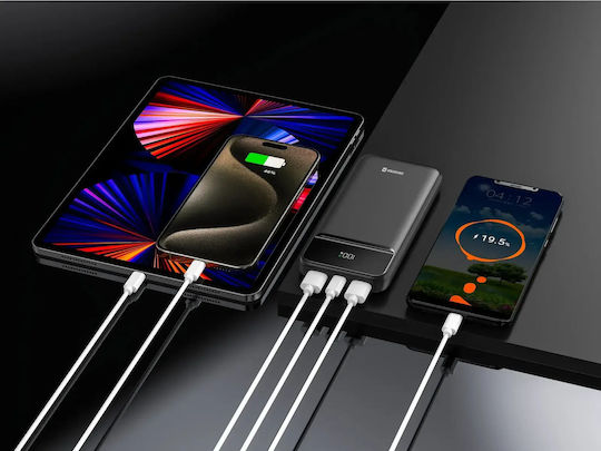 Swissten Power Bank 10000mAh 22.5W Μαύρο