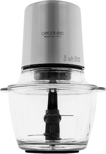 Cecotec Titanglass 1000 Mini Chopper Multi 500W mit Behälter 1lt Inox