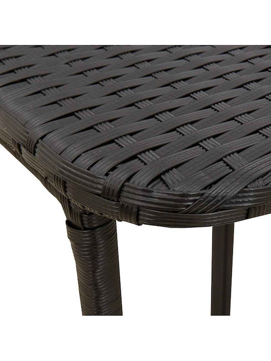 Table for Small Outdoor Spaces Rattan Foldable Black 90x51x75cm