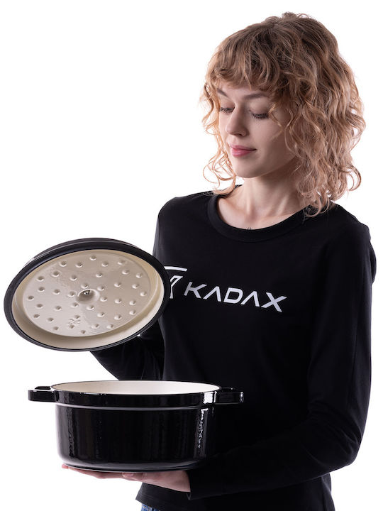 Kadax Kadax Gusseisen Niederländischer Ofen Rund 4,5l