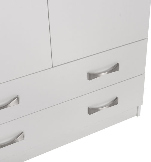 Carly Dreifachtür Kleiderschrank mit Loft Weiß 150x55x240cm